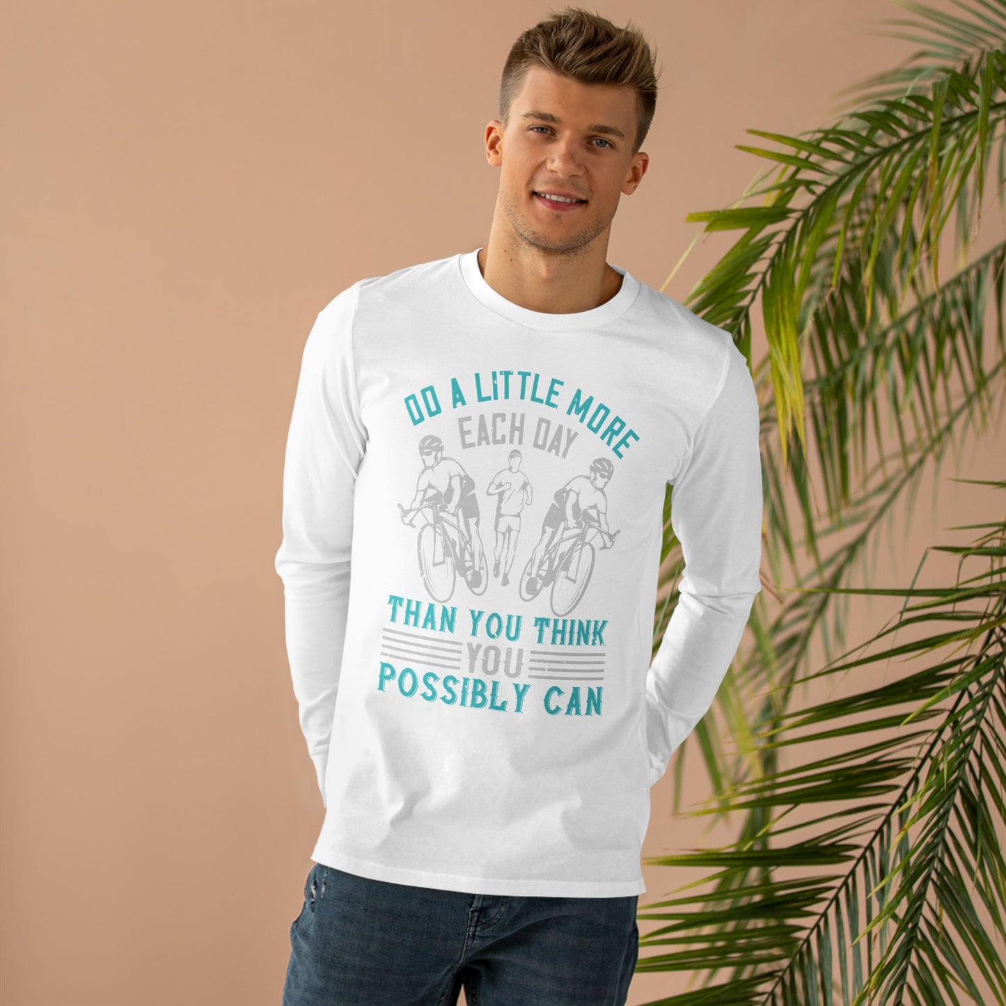 Motivational Cycling Longsleeve Tee — “Do a Little More Each Day”