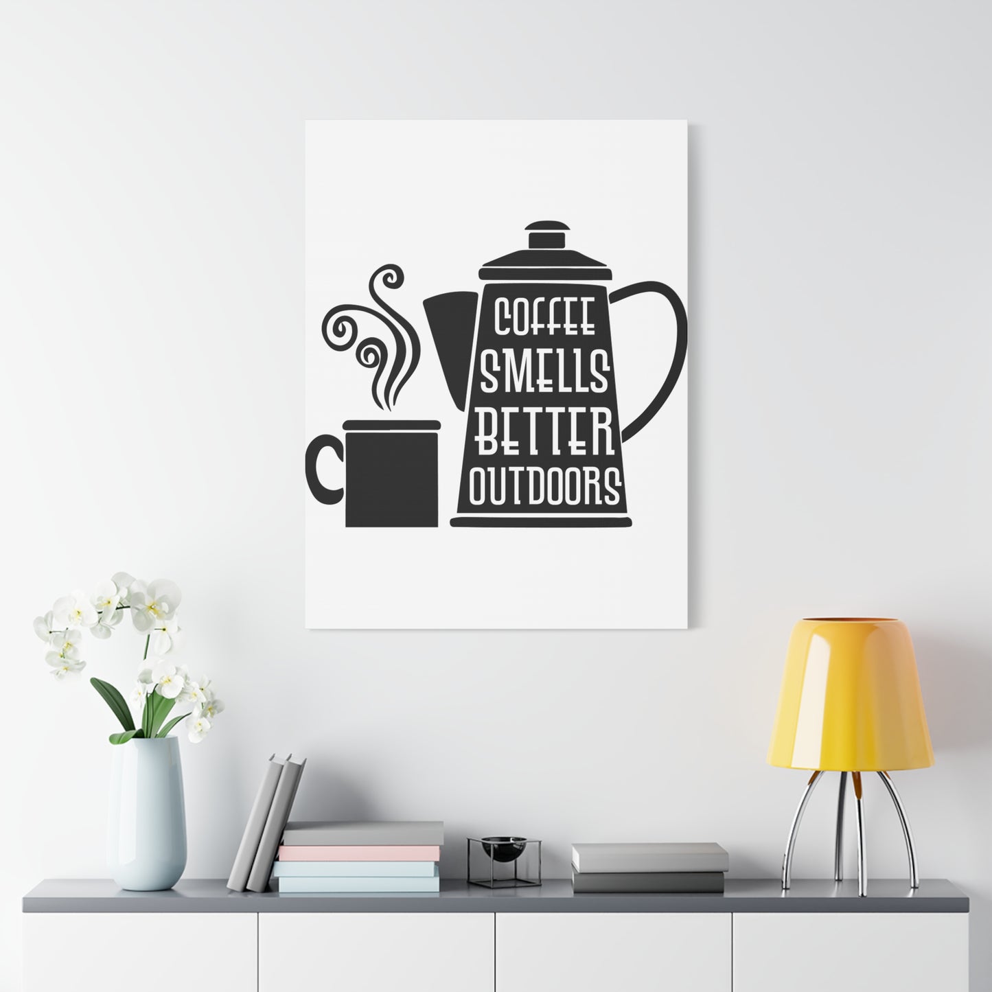 Coffee Smells Better Outdoors Wall Art