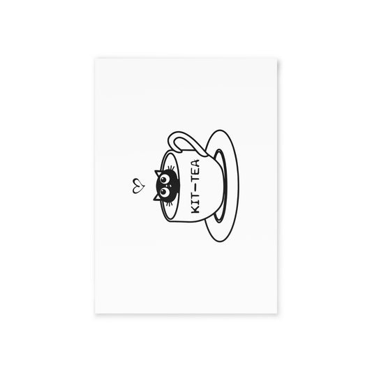 Holiday Card — 'Kit-Tea' Cute Cat in Teacup Greeting Card