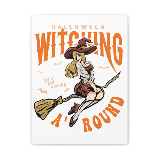 Canvas Print — "Witching Around" Vintage Halloween Witch Wall Art