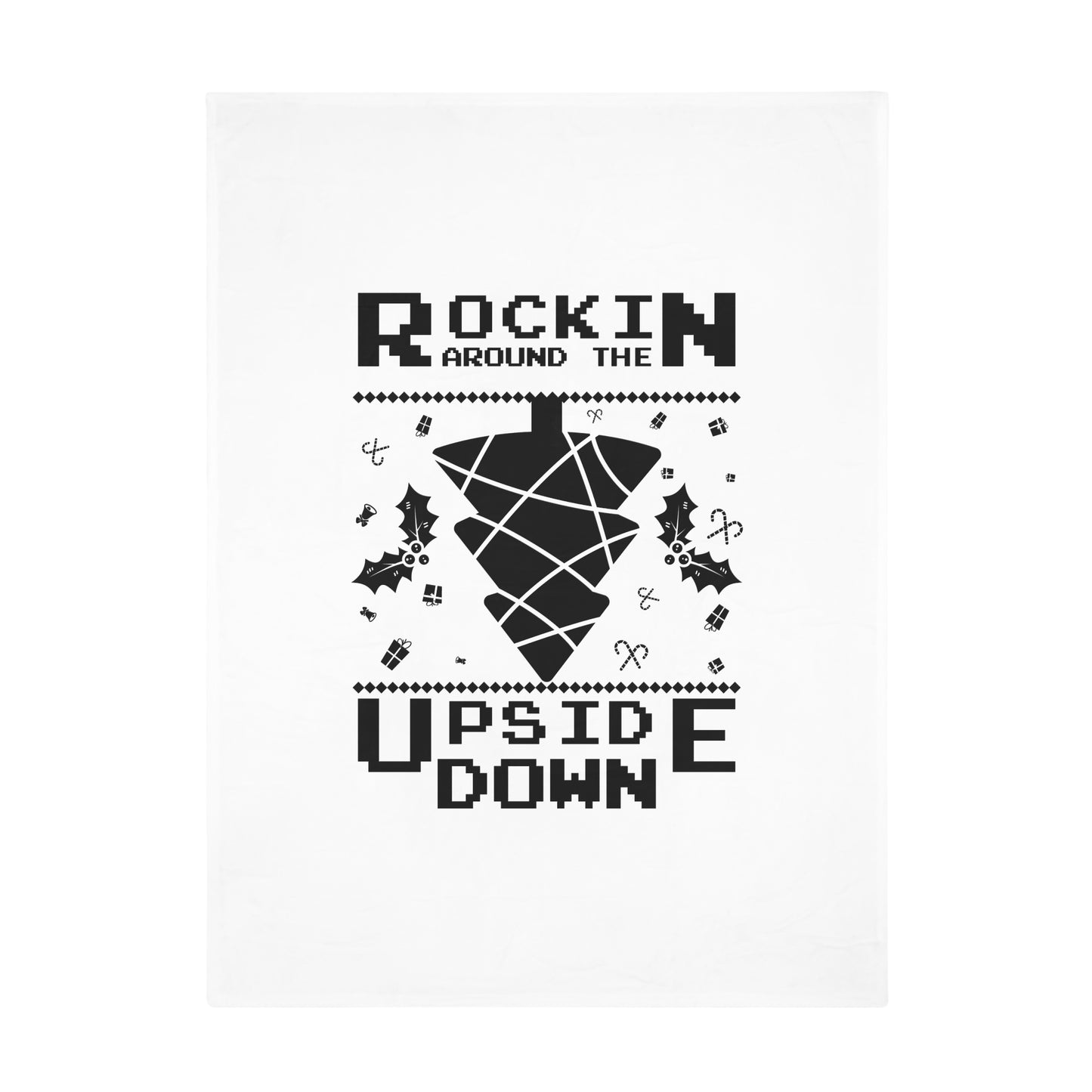 Plush Fleece Blanket — “Rockin’ Around the Upside Down” Stranger Things Holiday Throw