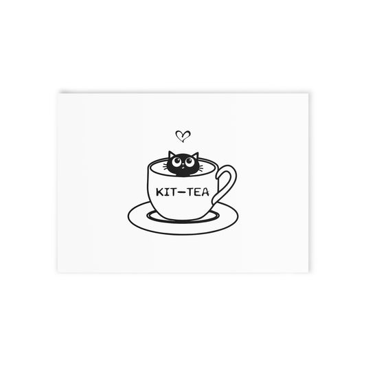 Holiday Card — 'Kit-Tea' Cute Cat in Teacup Greeting Card