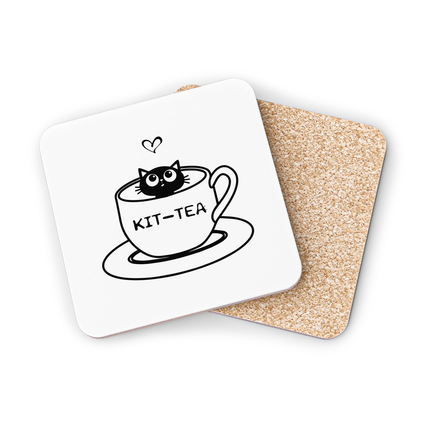 Kit-Tea Cat Coasters — Cute Ceramic Cork Drink Coasters