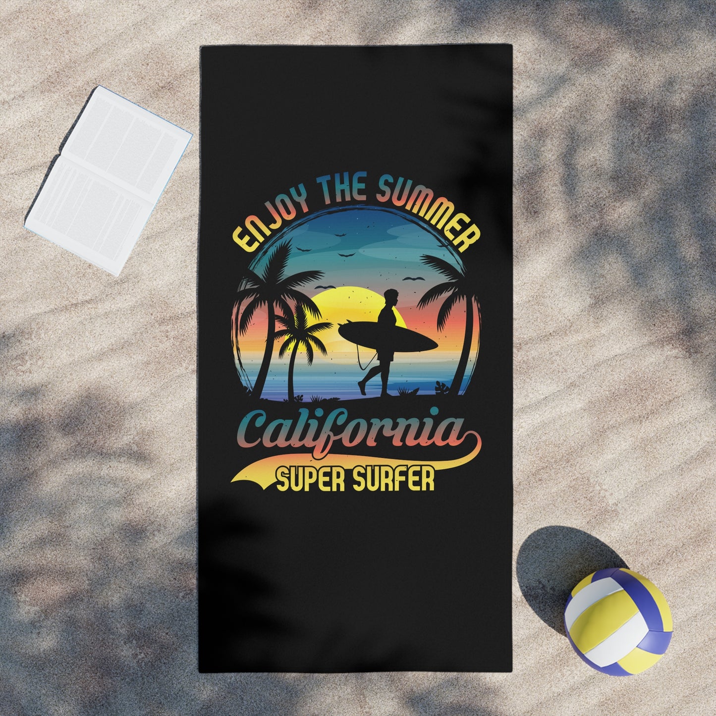 California Super Surfer Beach Towel — Enjoy the Summer Surf Design
