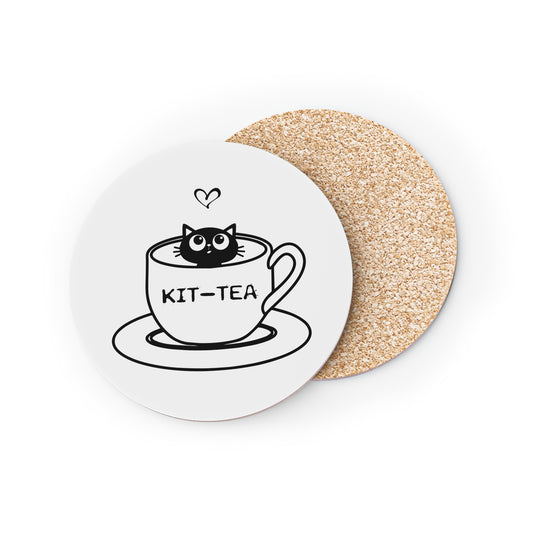 Kit-Tea Cat Coasters — Cute Ceramic Cork Drink Coasters