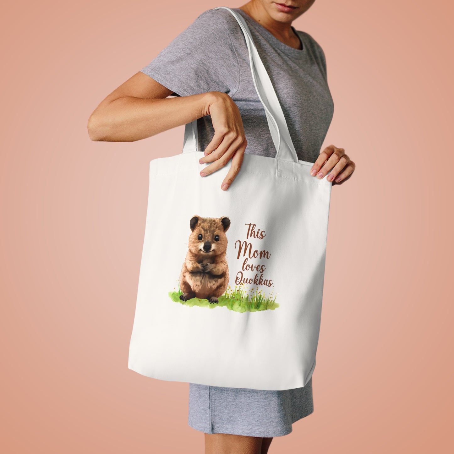 Tote Bag — "This Mom Loves Quokkas" Cute Quokka Mom Tote, Animal Lover Gift
