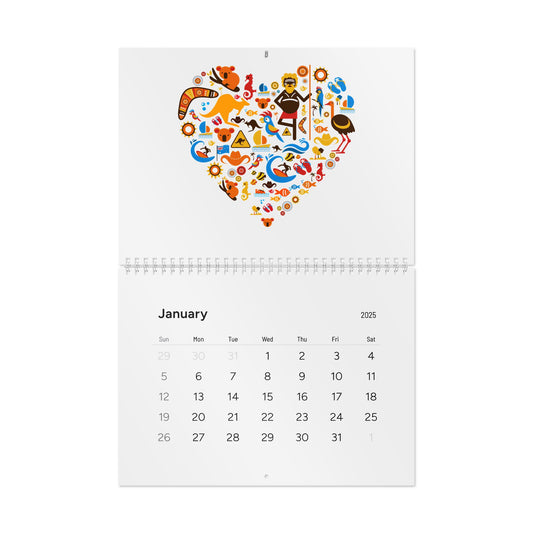 Colorful Illustrated Wall Calendar (2025)