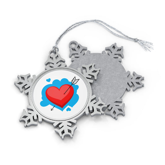 Pewter Snowflake Ornament — Heart & Arrow Holiday Decoration