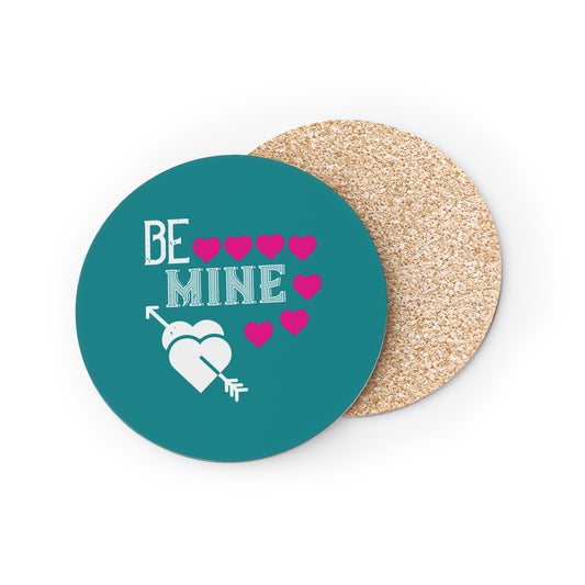 Valentine 'Be Mine' Heart Coasters — Romantic Cork Drink Coaster Set