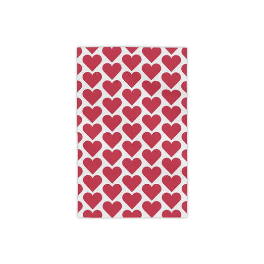 Red Heart Pattern Beach Towel — Valentine’s Day Romantic Pool & Beach Towel
