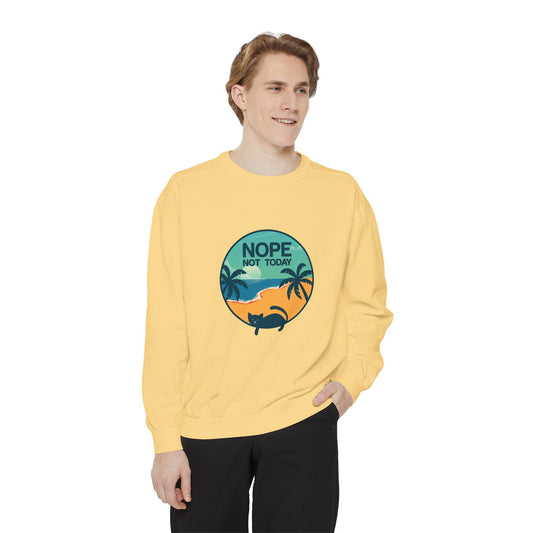 Nope Not Today Sweatshirt — Relaxed Beach Palm Tree Crew