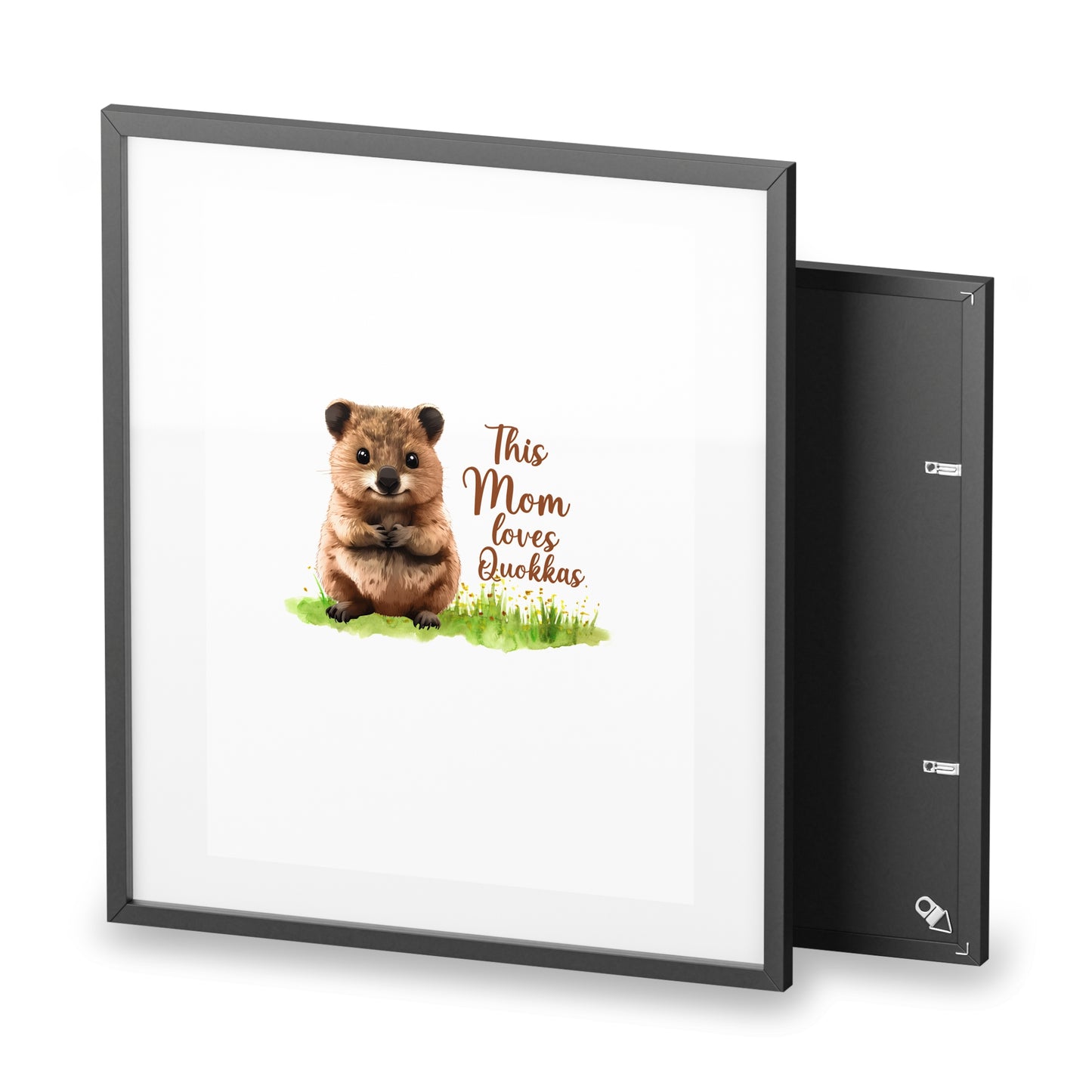 Quokka Mom Framed Poster — "This Mom Loves Quokkas" Matte Wall Art