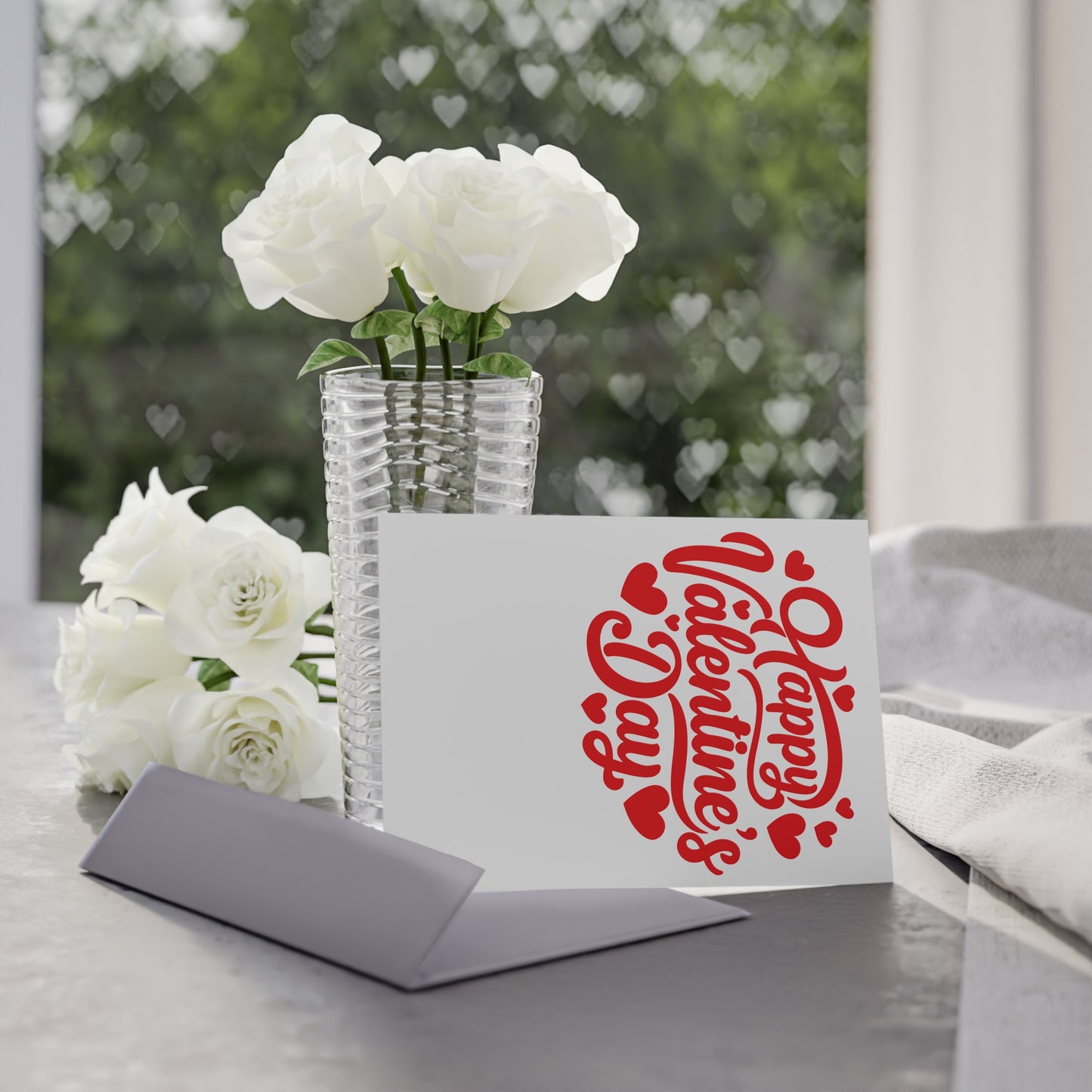 Valentine's Day Card — Red "Happy Valentine's Day" Heart Design (One-Sided)
