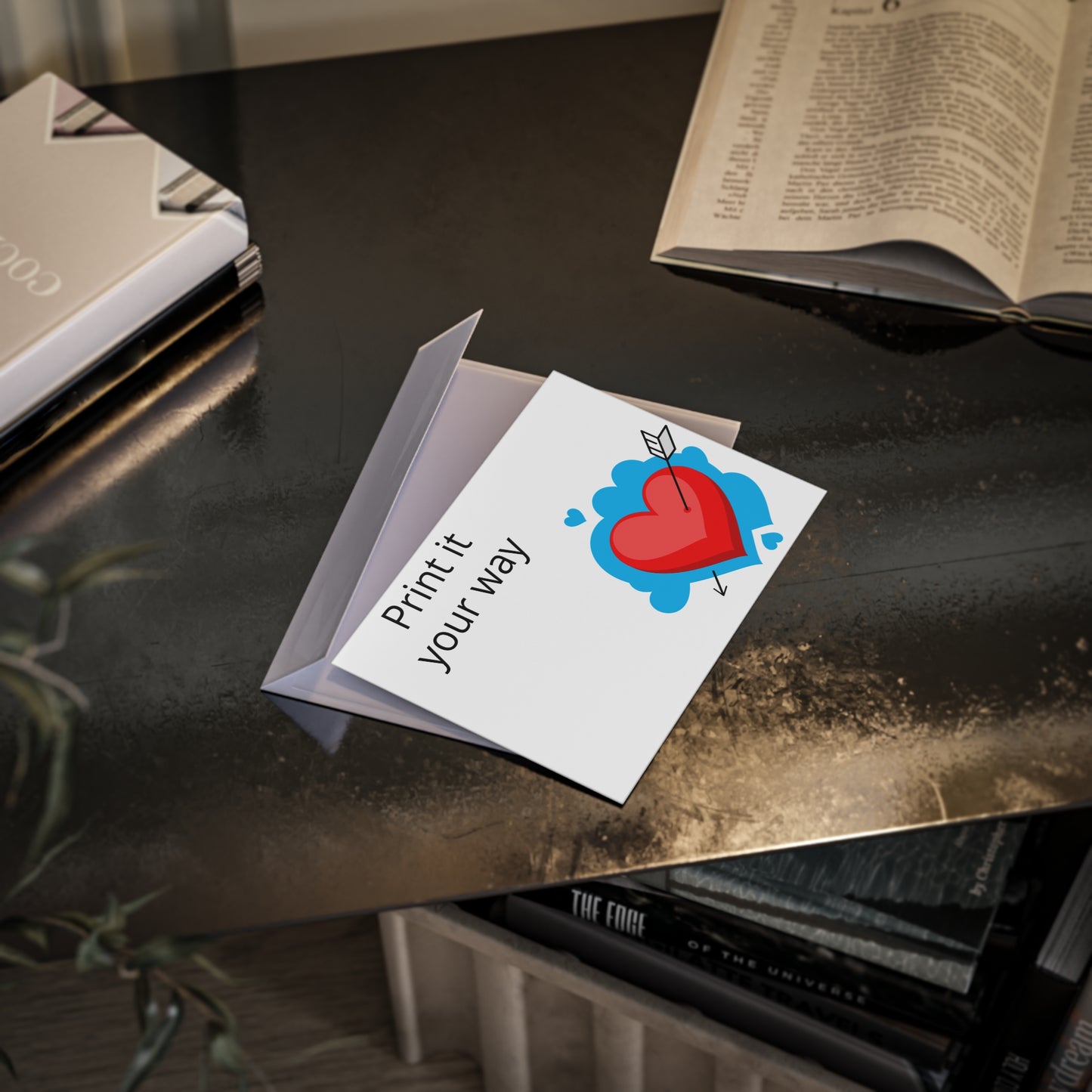 Valentine Heart Holiday Card — One-Sided Greeting Card (Print It Your Way)