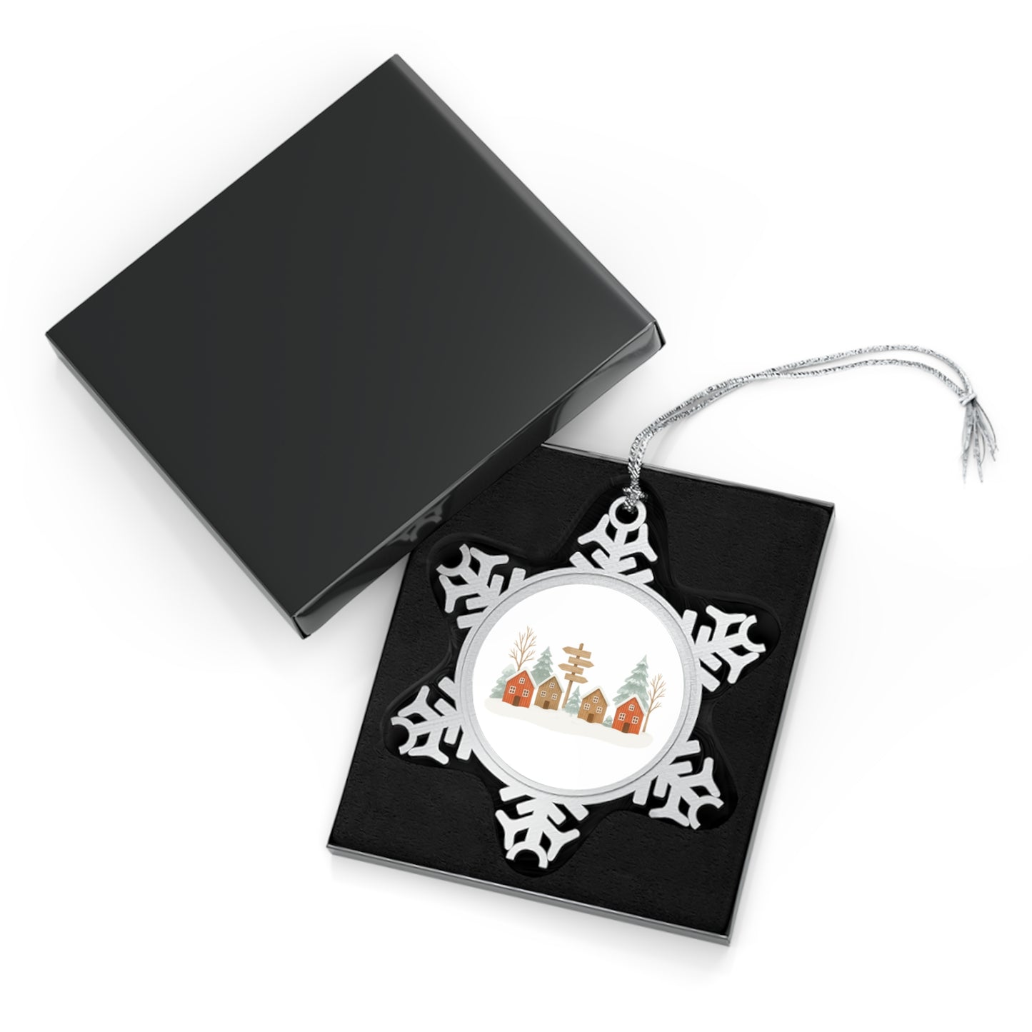 Pewter Snowflake Ornament — Winter Village Holiday Decoration