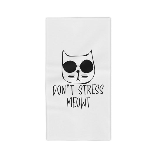 Don't Stress Meowt Cat Beach Towel — Funny Sunglasses Kitty Summer Towel
