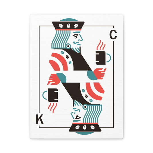 Coffee King Canvas Art — Modern Playing Card Wall Print