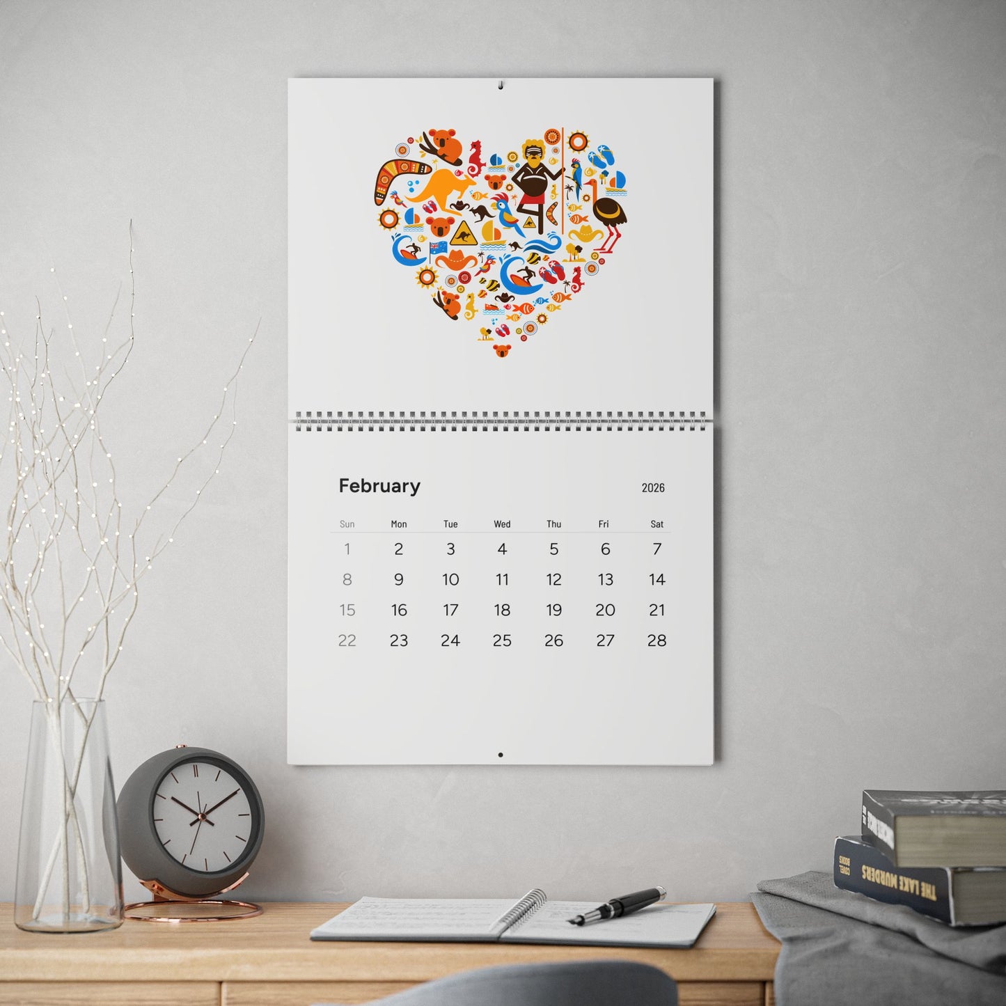 2026 'Just See Yourself' Tropical Sunset Wall Calendar — Inspirational Monthly Calendar