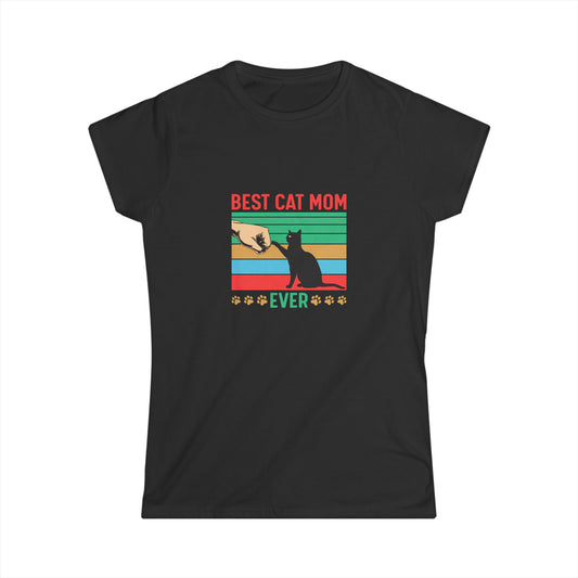 Best Cat Mom Ever T-Shirt — Retro Cat Mom Gift Tee
