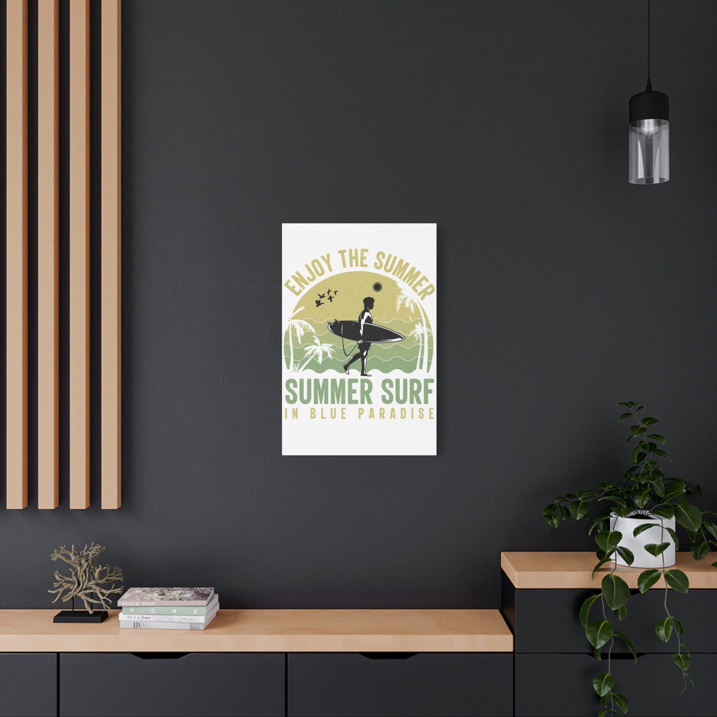 Canvas Art - "Enjoy The Summer: Summer Surf in Blue Paradise" Wall Print