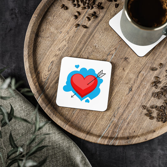 Heart & Arrow Cork Coaster — Valentine’s Day Drink Coaster