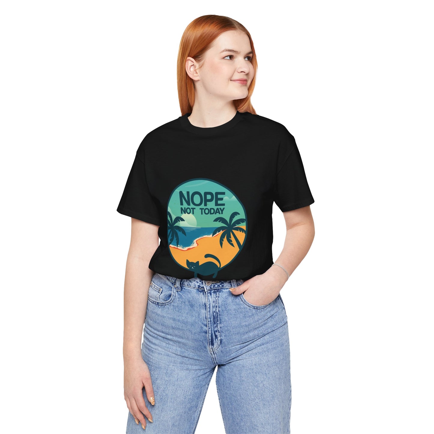 Nope Not Today Beach Cat Tee