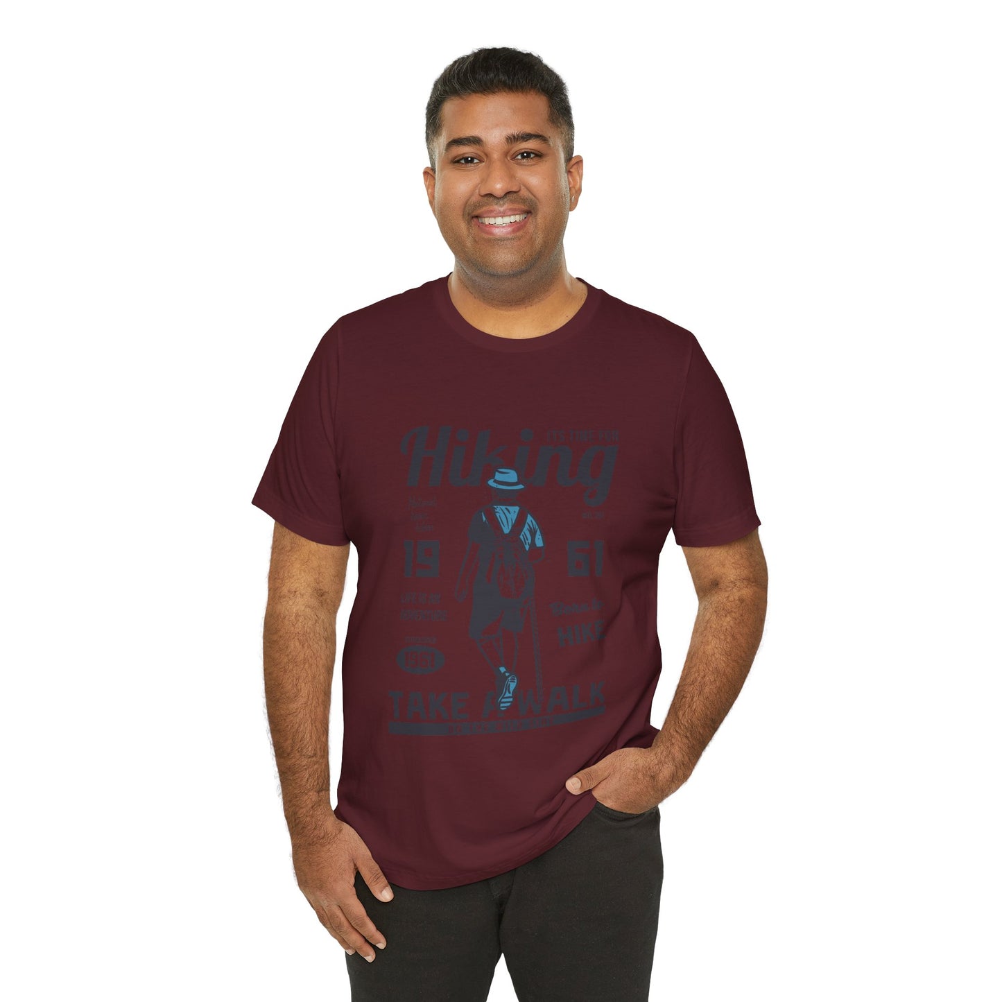 Hiking Tee — 'Take a Walk' Vintage Hiker Graphic T-Shirt