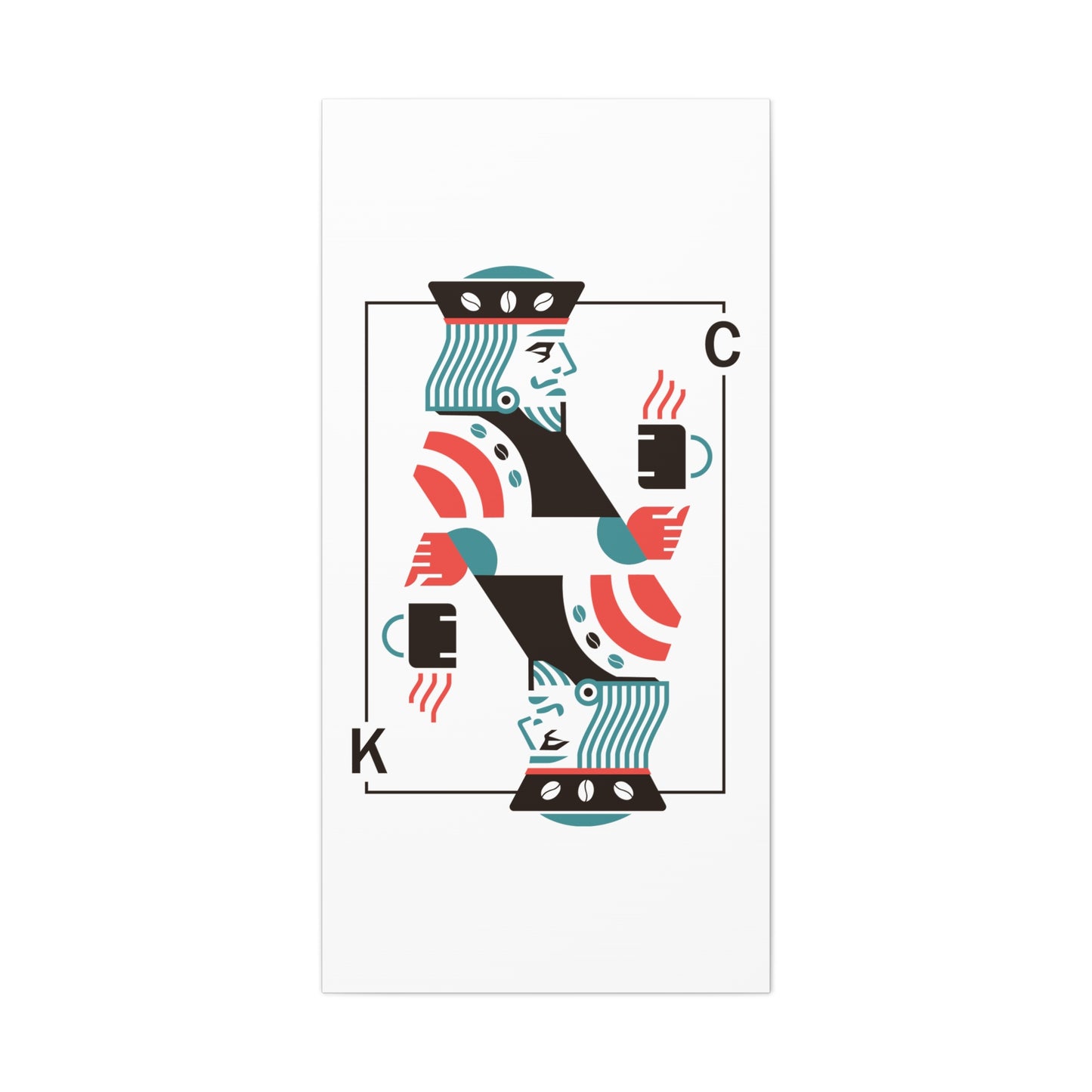 Coffee King Canvas Art — Modern Playing Card Wall Print