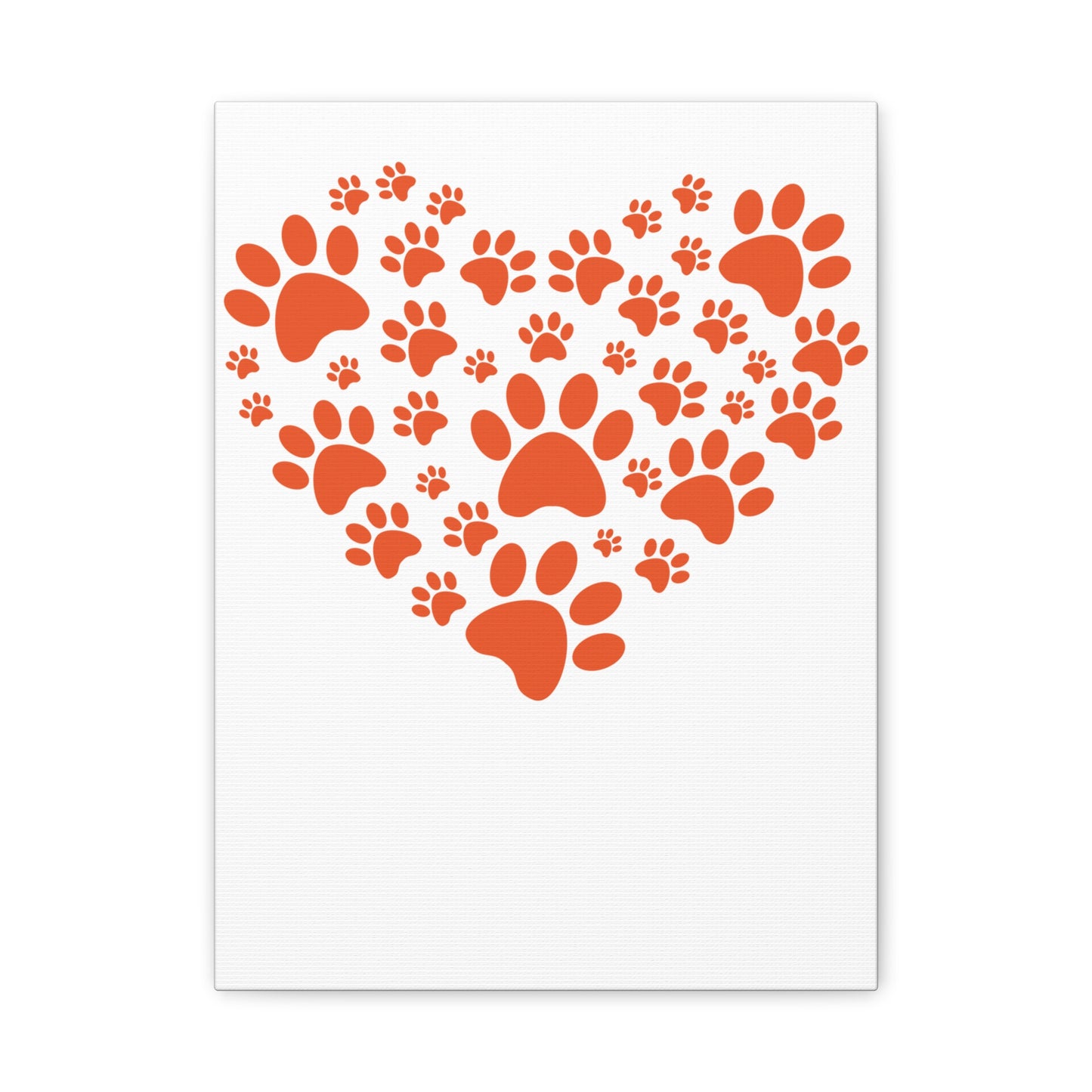 Pet Lover's Canvas Print - Dog Paw Heart Wall Art