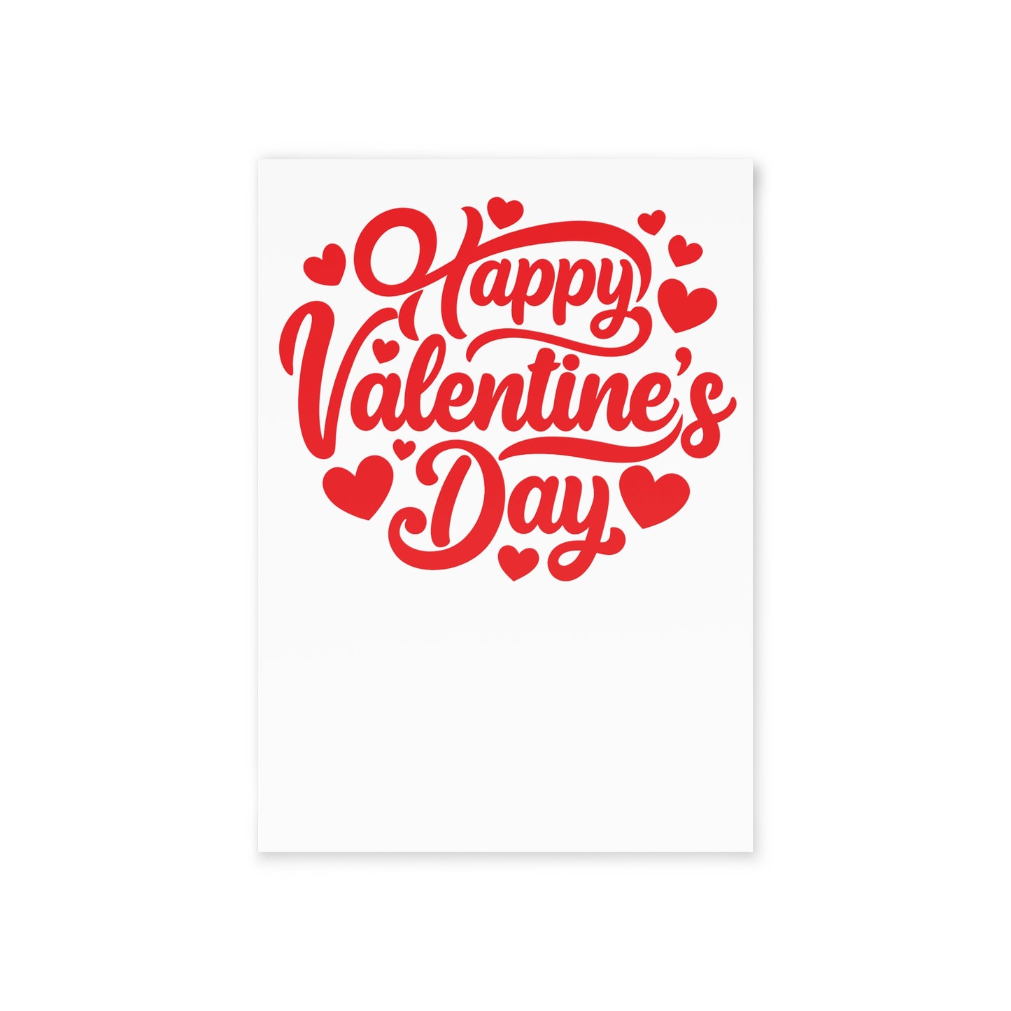 Valentine's Day Card — Red "Happy Valentine's Day" Heart Design (One-Sided)