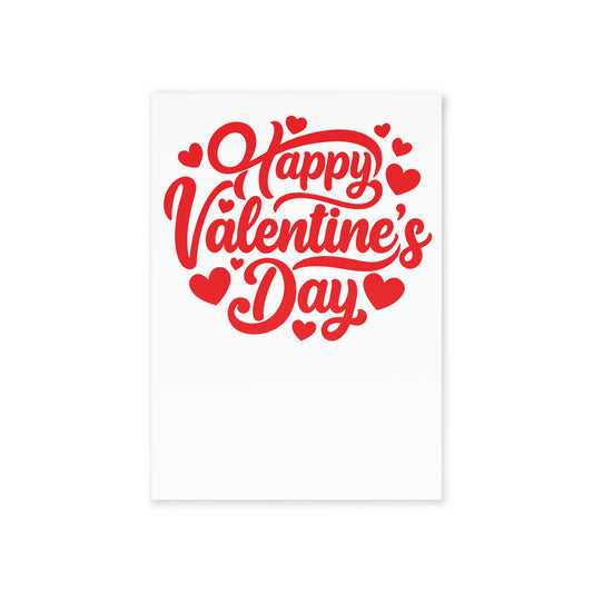 Valentine's Day Card — Red "Happy Valentine's Day" Heart Design (One-Sided)
