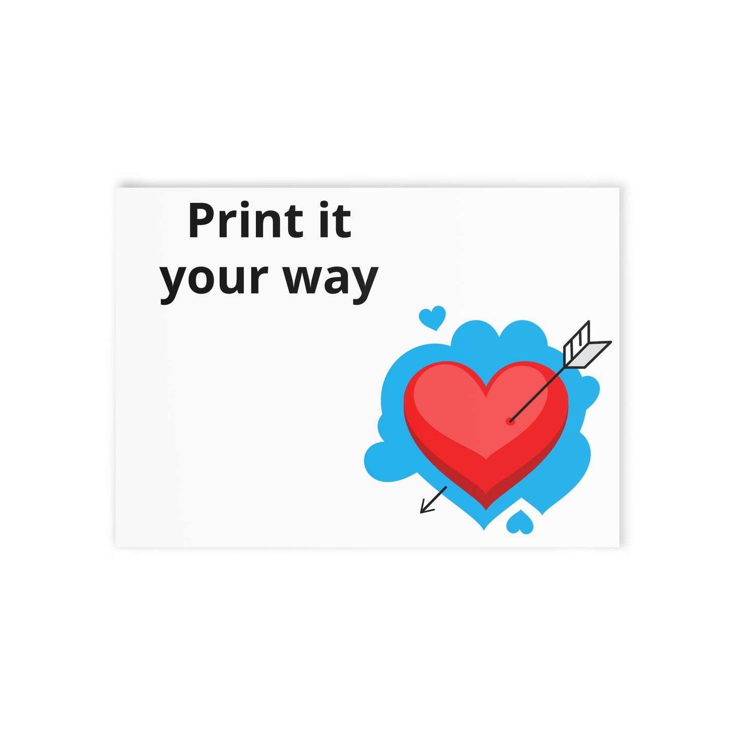 Valentine Heart Holiday Card — One-Sided Greeting Card (Print It Your Way)
