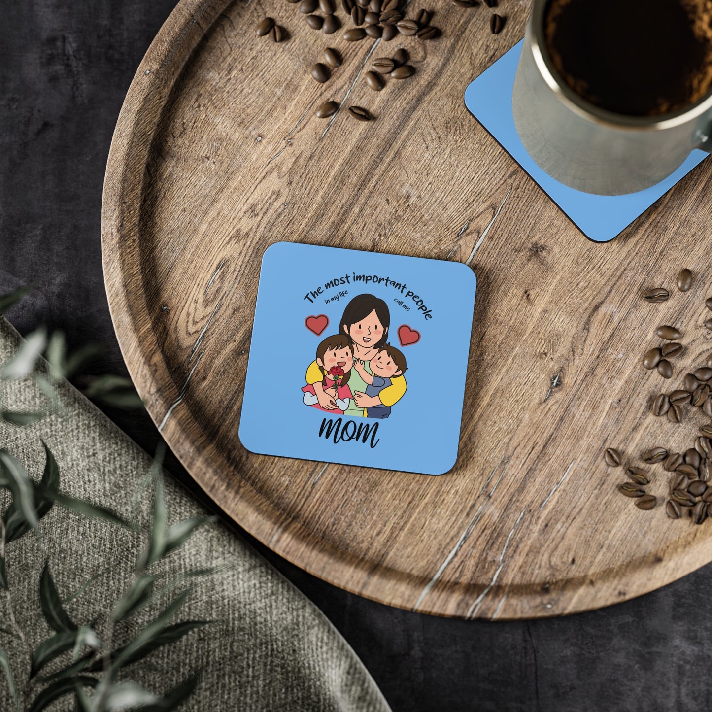 Mama & Kids Illustration Coaster — "The Most Important People" Mom Drink Coaster