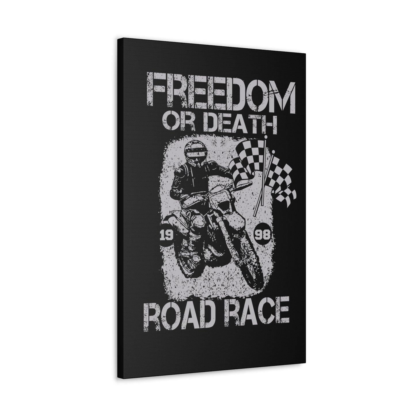 Motorcycle Art Print - Freedom or Death Road Race Decor