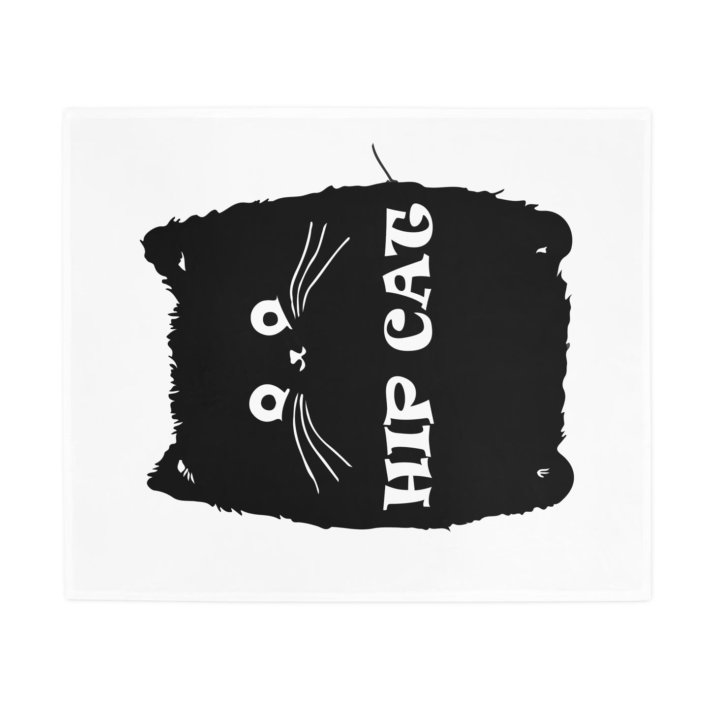 Hip Cat Plush Fleece Blanket - Cozy Cat Lover Gift