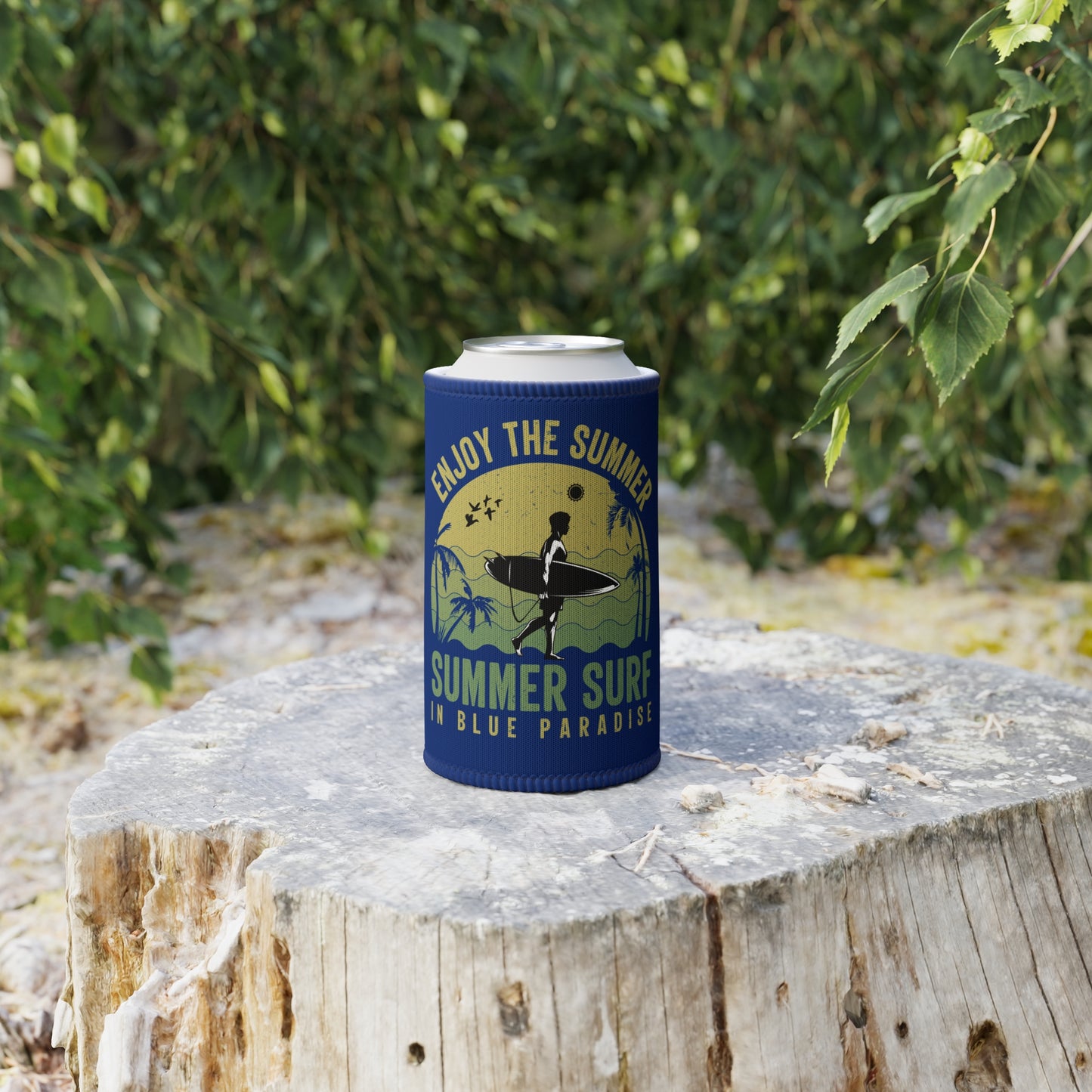 Stubby Cooler — "Enjoy The Summer" Surf Can Cooler
