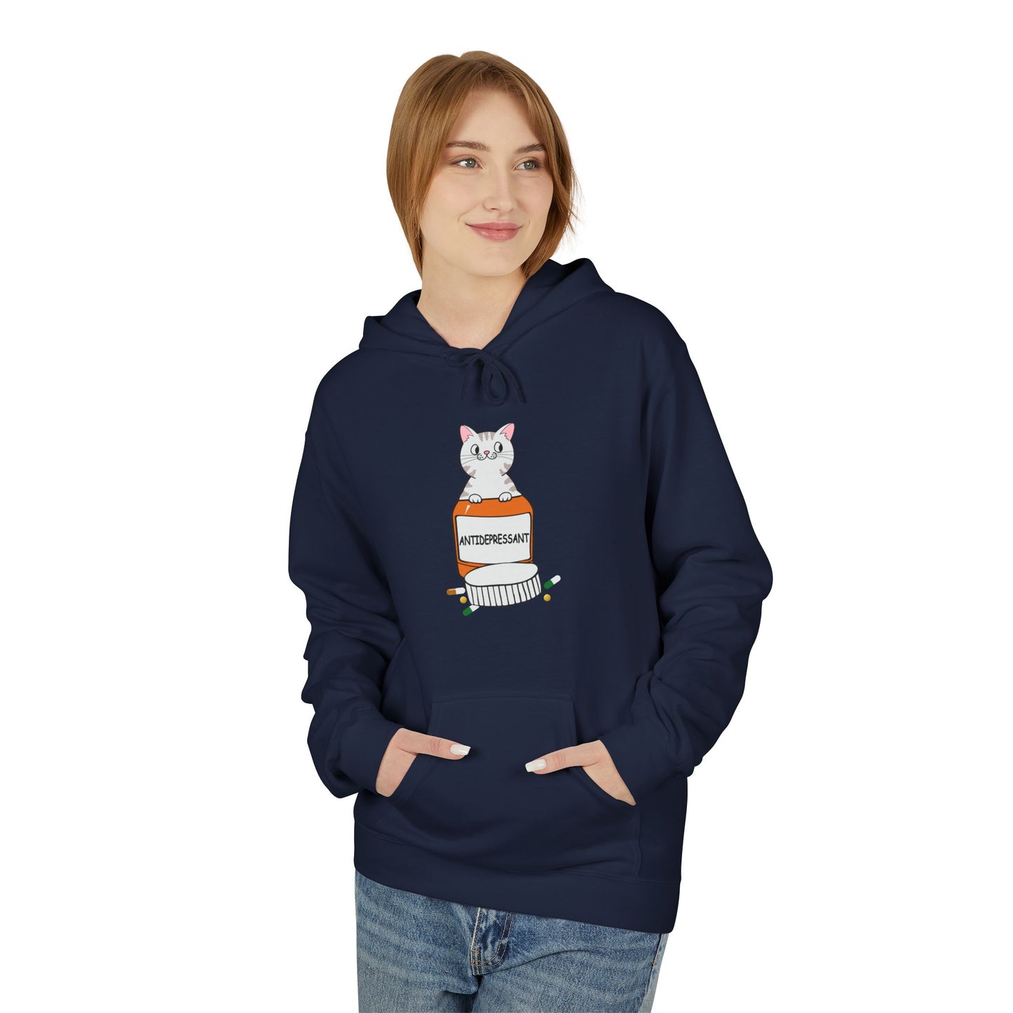 Cute Bunny in Medicine Bottle Hoodie — 'Anti Hiss' Graphic Pullover