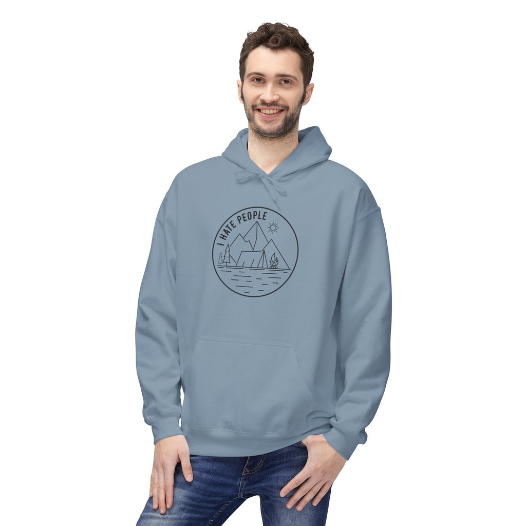 Adventure Camp Hoodie — 'Make People' Minimal Mountain & Lake Design
