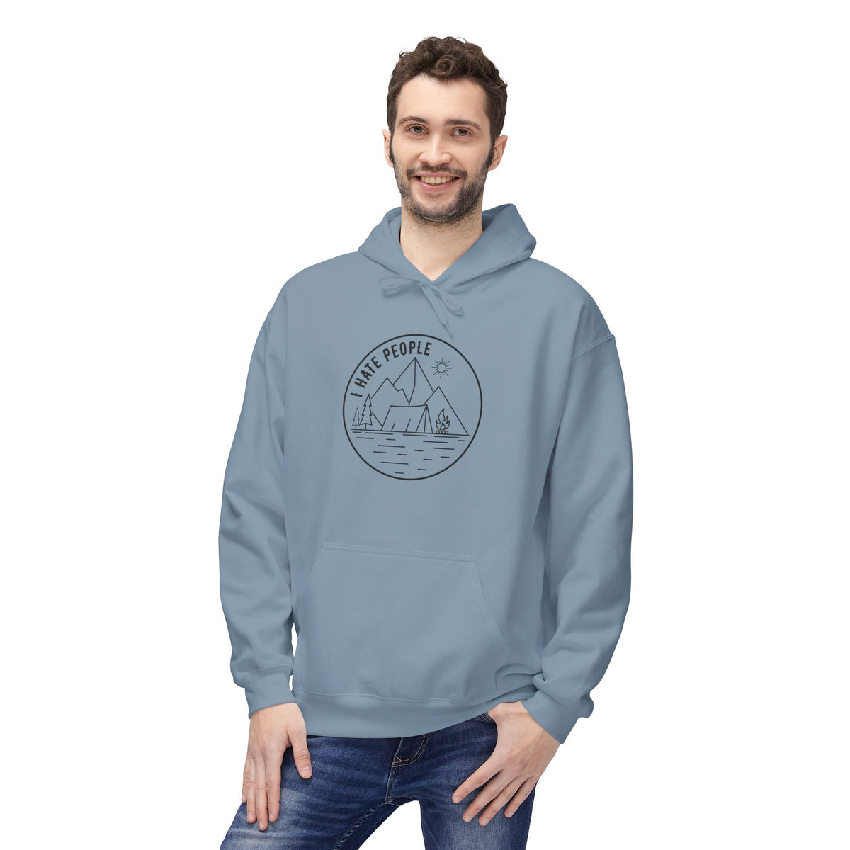Adventure Camp Hoodie — 'Make People' Minimal Mountain & Lake Design
