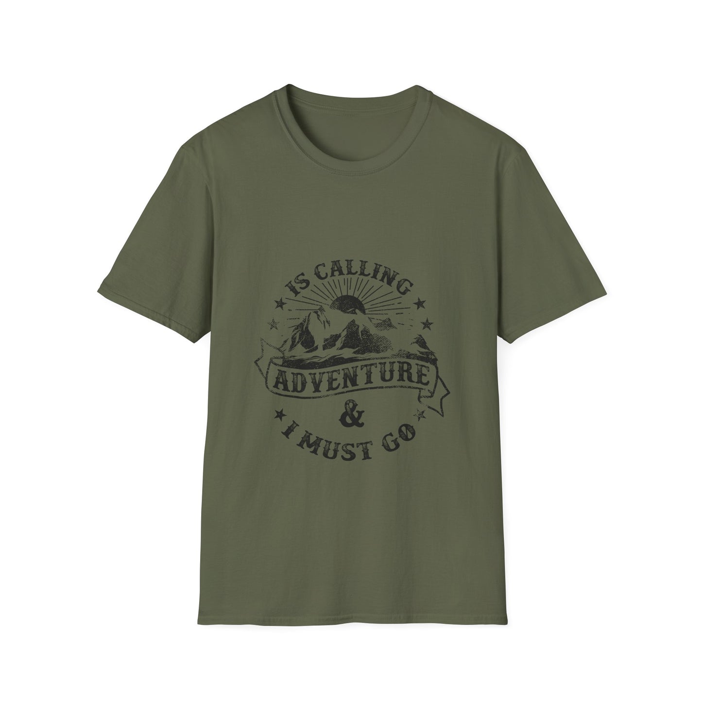 Adventure Is Calling Unisex Softstyle T-Shirt - Outdoor Enthusiast Tee