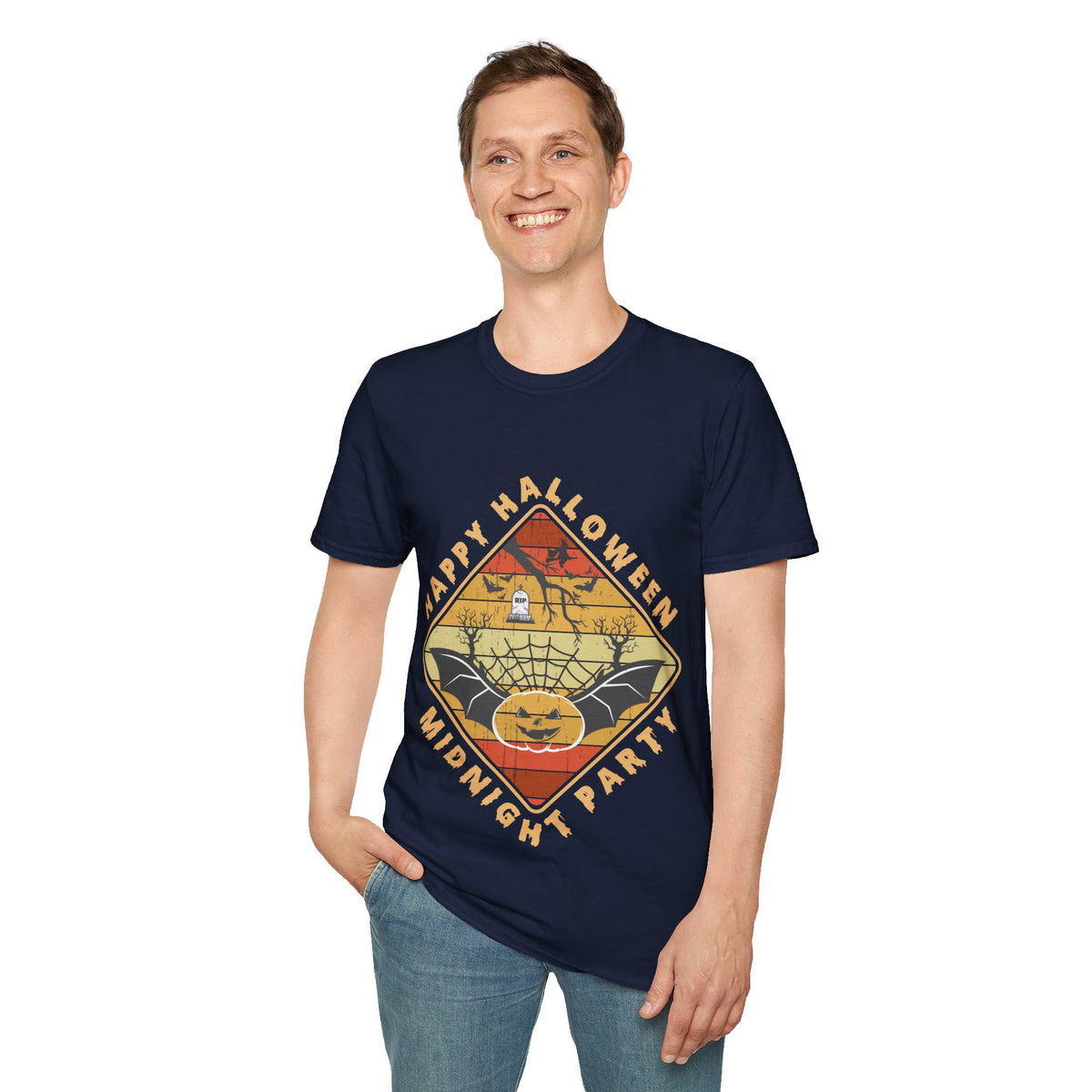Unisex Halloween Tee - Happy Halloween Midnight Party T-Shirt