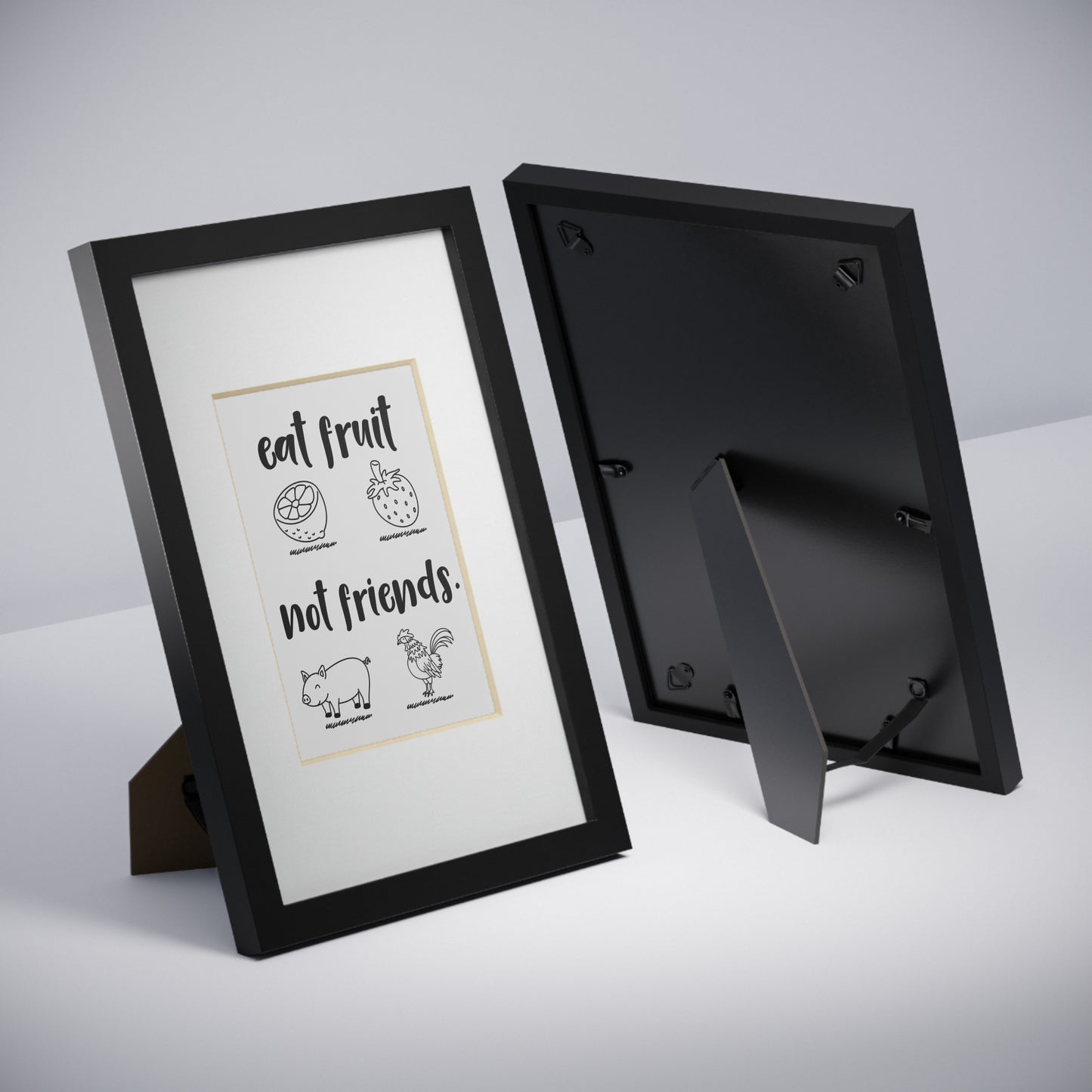 Eat Fruit Not Friends Framed Poster — Vegan Kitchen Wall Art