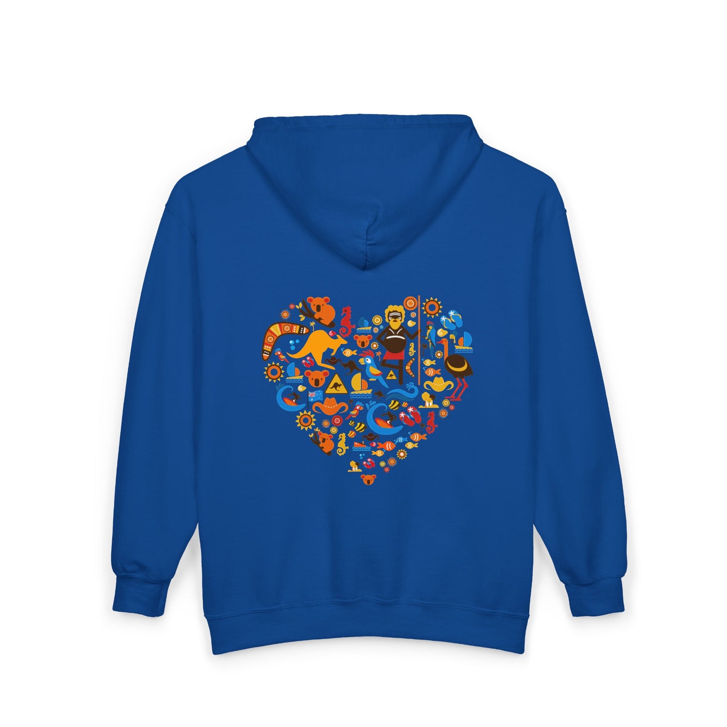 Zip Hoodie — Colorful Food Heart Graphic Full-Zip Hoodie