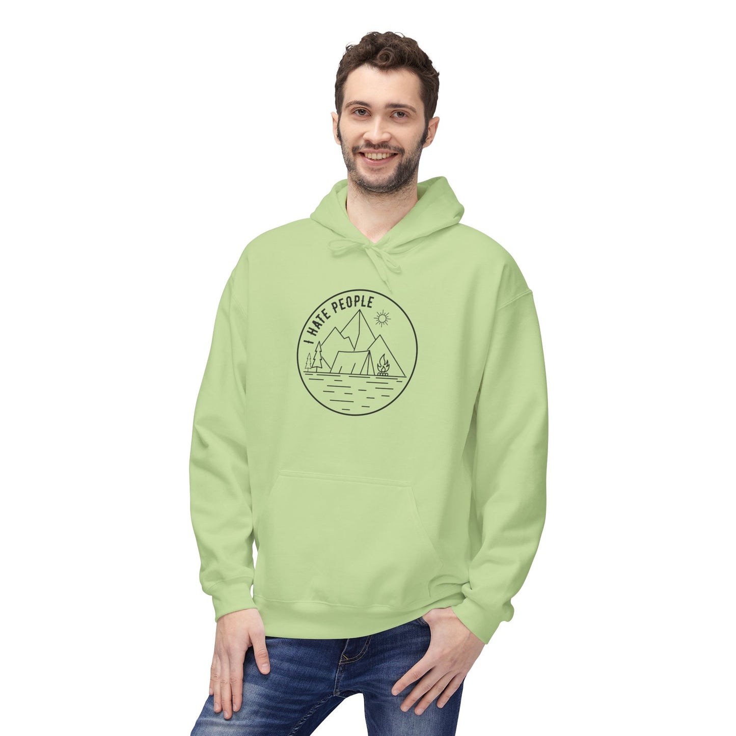 Adventure Camp Hoodie — 'Make People' Minimal Mountain & Lake Design