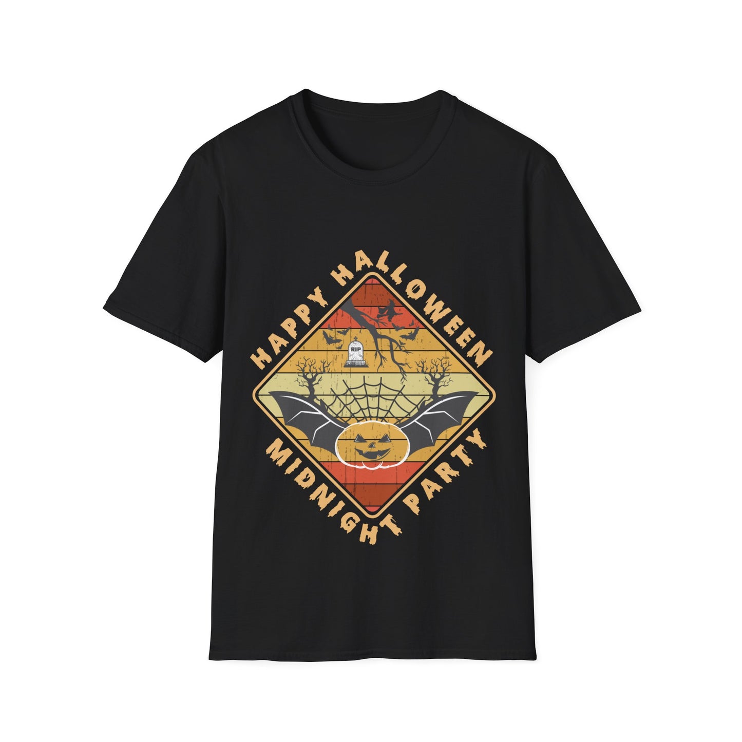 Unisex Halloween Tee - Happy Halloween Midnight Party T-Shirt