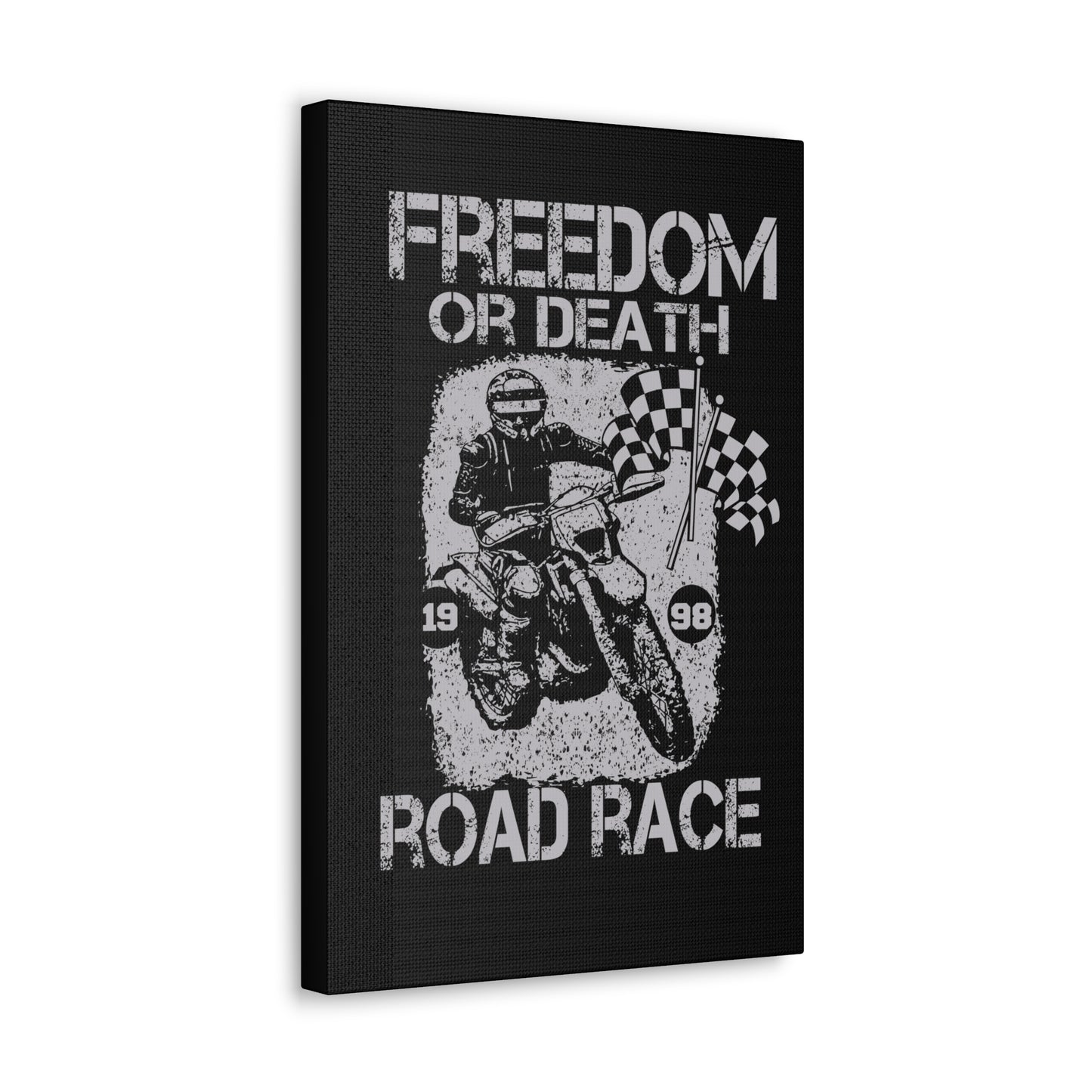 Motorcycle Art Print - Freedom or Death Road Race Decor