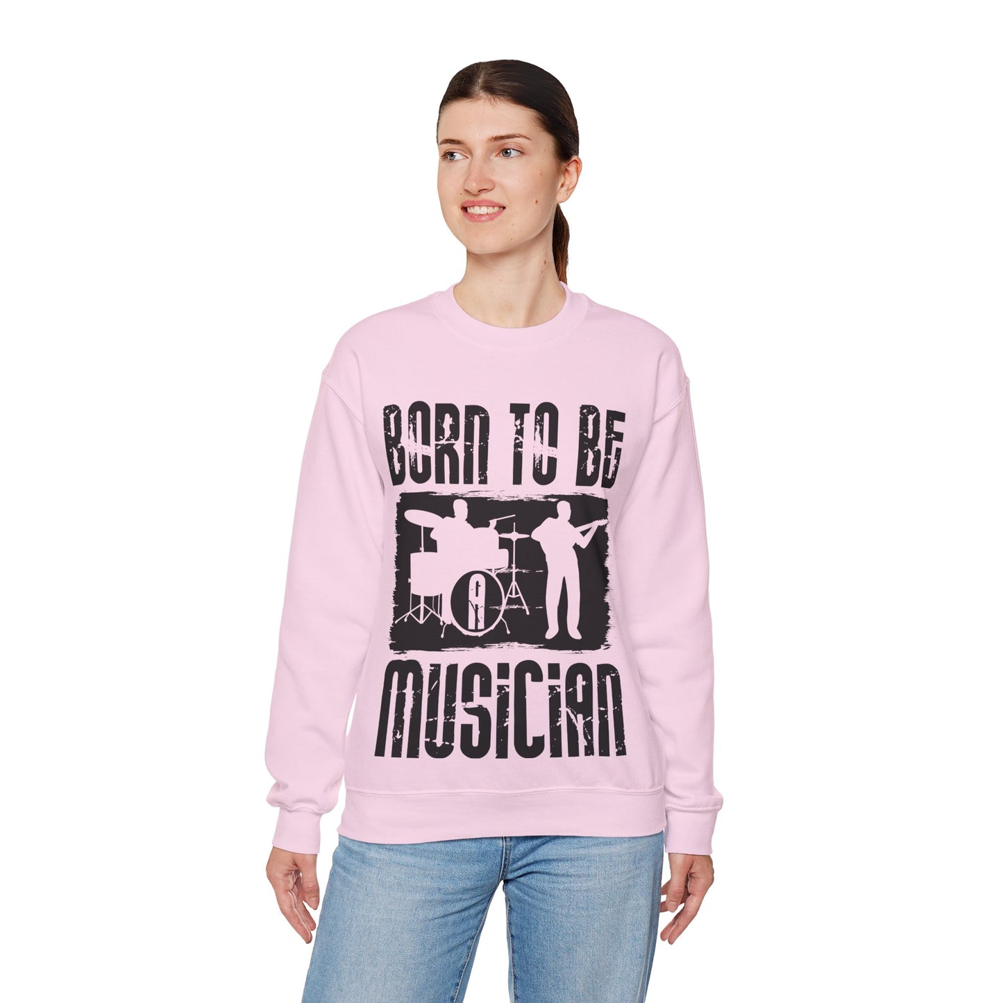 Born to Be Musician Sweatshirt — Musician Drum & Guitar Crewneck
