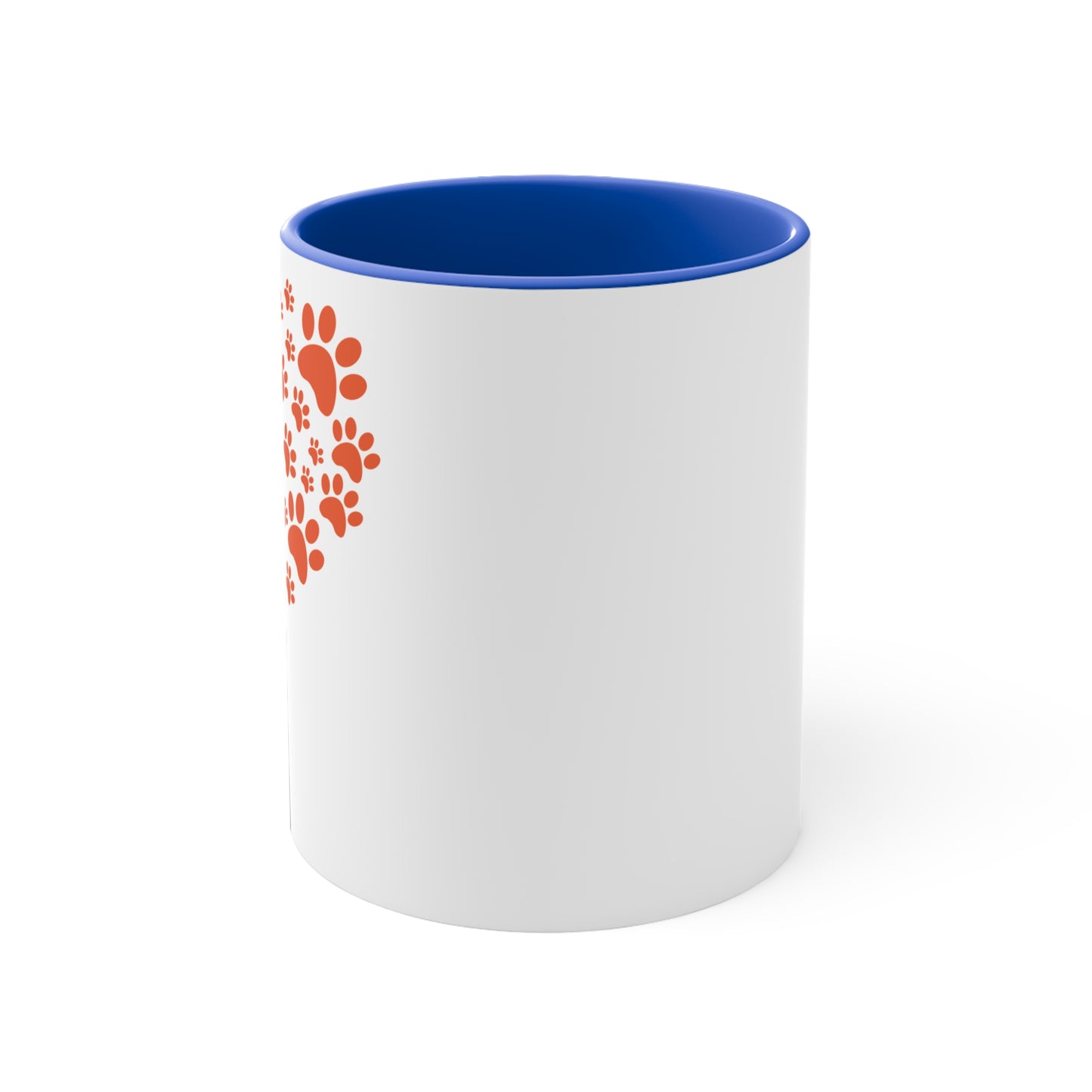 Heart-Shaped Pet Lover Mug | Colorful Dog Paw Print Coffee Cup