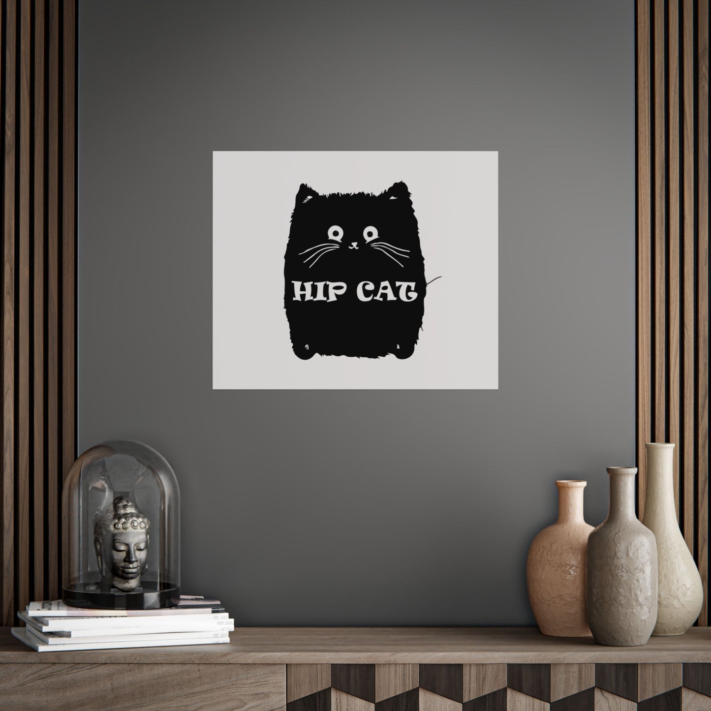 Hip Cat Poster — Cute Black Cat Wall Art Print