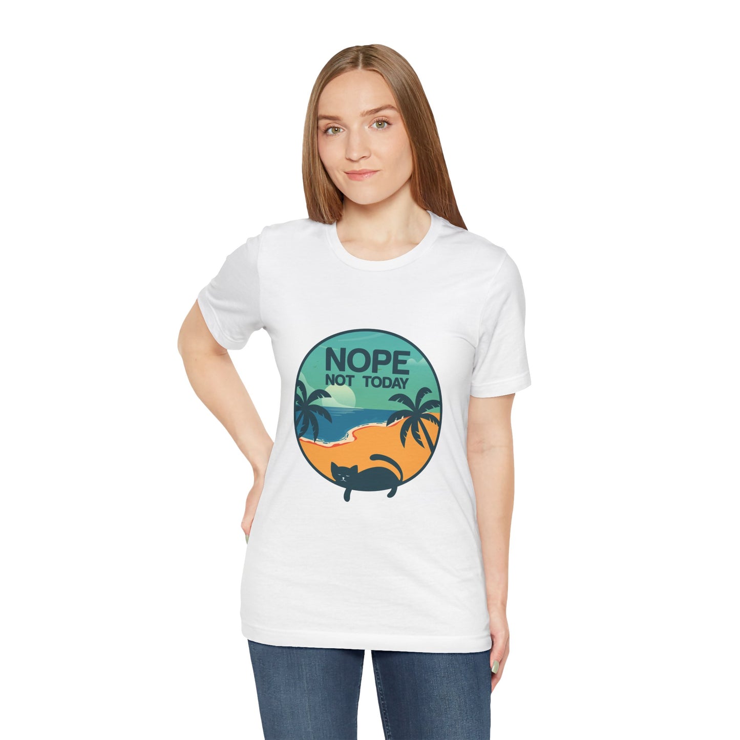 Nope Not Today Beach Cat Tee